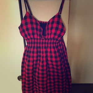 Red plaid dress